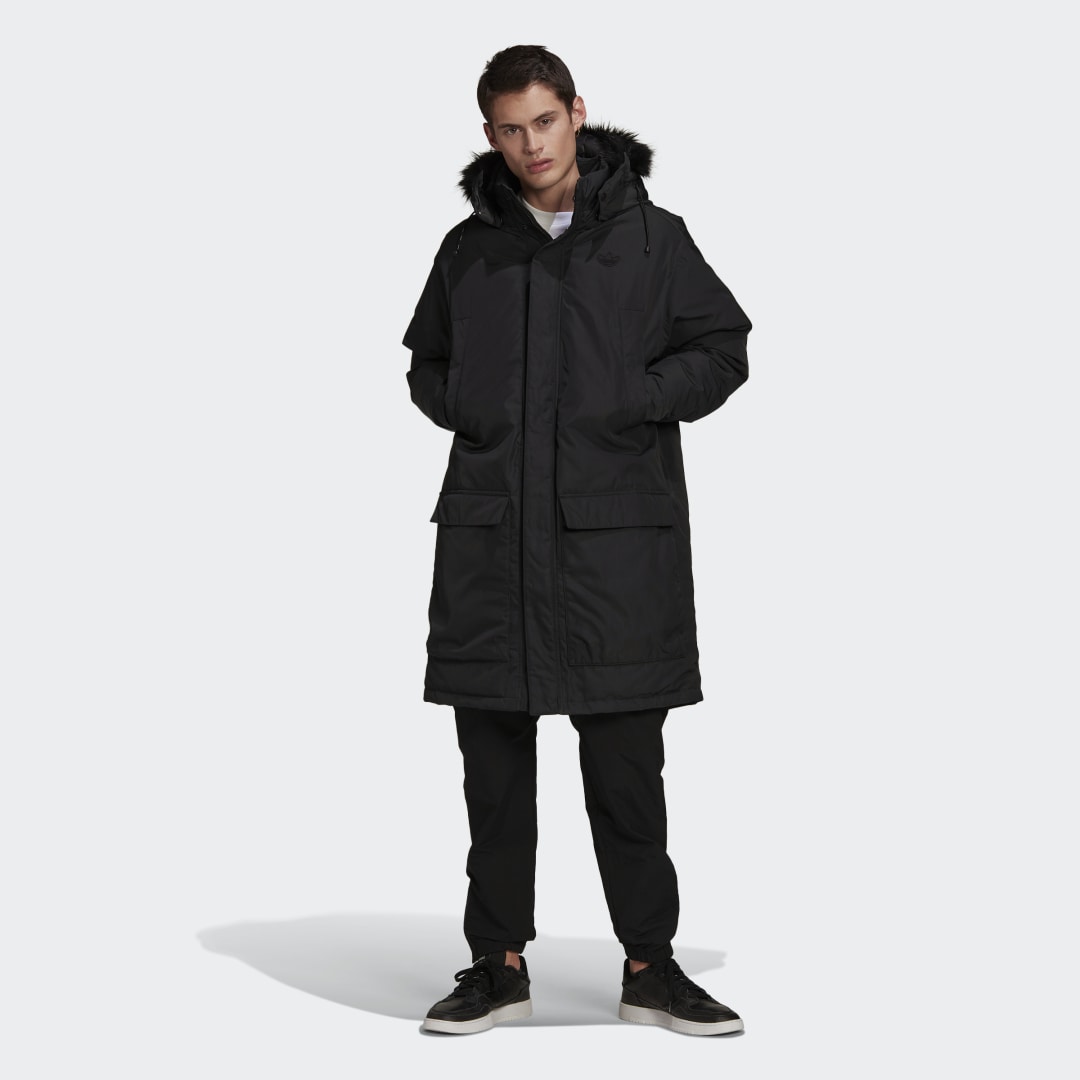 Парка-пуховик с капюшоном adidas Originals Парка-пуховик с капюшоном adidas Originals