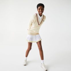 Свитер Lacoste , цвет бежевый, для женщин Свитер Lacoste , цвет бежевый, для женщин
