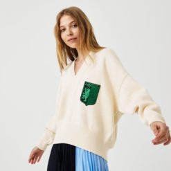Свитер Lacoste , цвет бежевый, для женщин