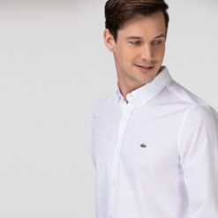 Рубашка Lacoste , цвет белый, для мужчин