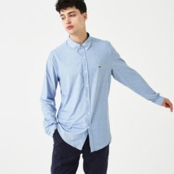 Рубашка Lacoste , цвет голубой, для мужчин