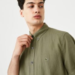 Рубашка Lacoste , цвет зеленый, для мужчин