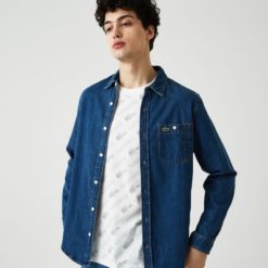 Рубашка Lacoste , цвет синий, для мужчин