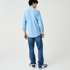 Рубашка Lacoste , цвет голубой, для мужчин