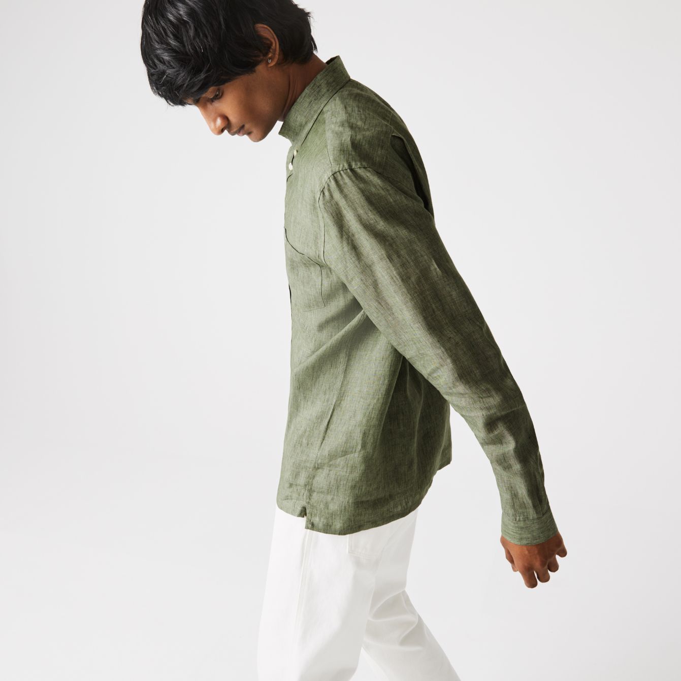 Рубашка Lacoste , цвет зеленый, для мужчин Рубашка Lacoste , цвет зеленый, для мужчин