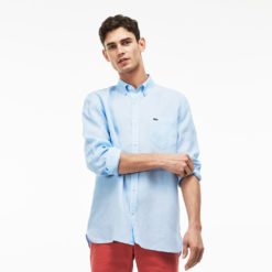 Рубашка Lacoste , цвет голубой, для мужчин