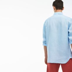 Рубашка Lacoste , цвет голубой, для мужчин