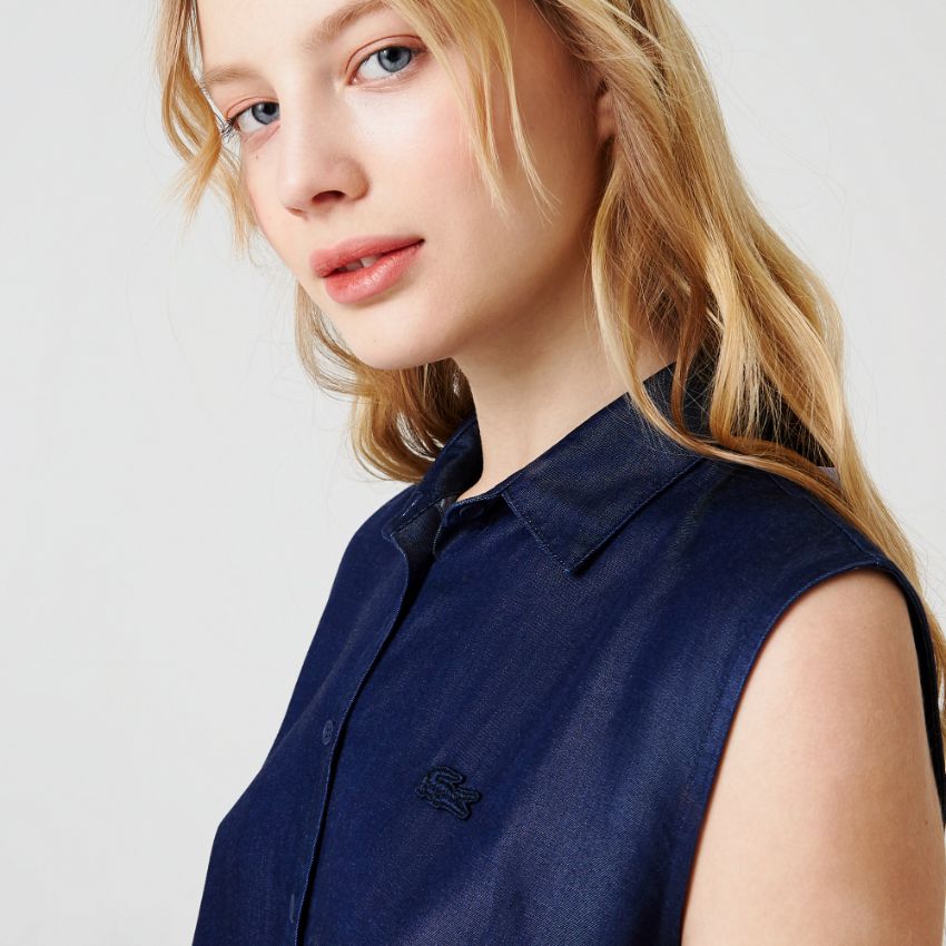 Платье Lacoste , цвет синий, для женщин Платье Lacoste , цвет синий, для женщин