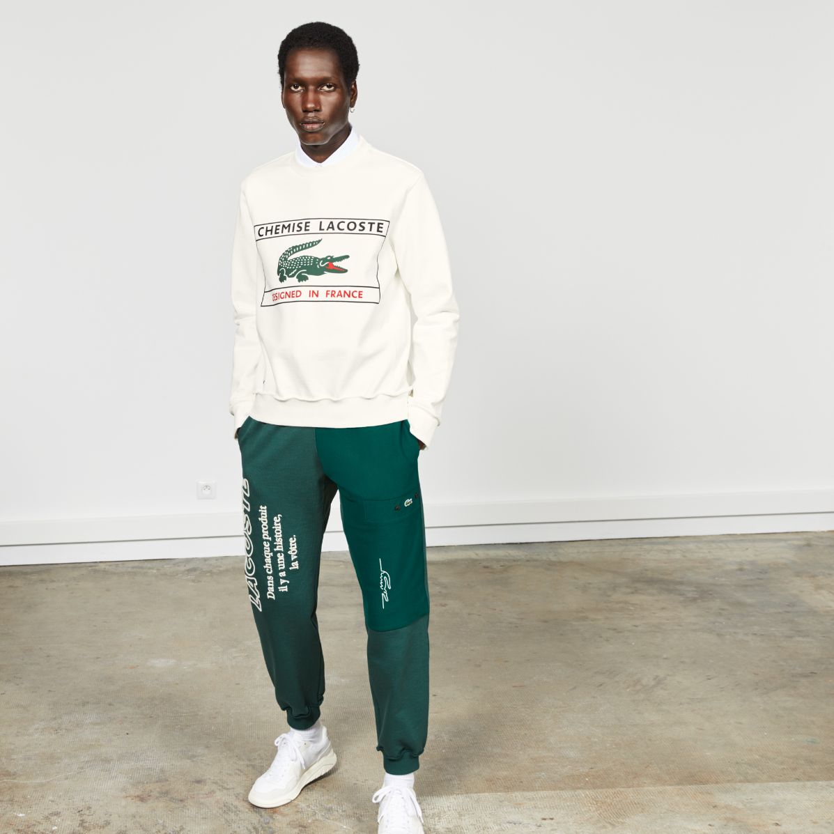 Толстовка Lacoste Fashion Show , цвет белый, для мужчин Толстовка Lacoste Fashion Show , цвет белый, для мужчин