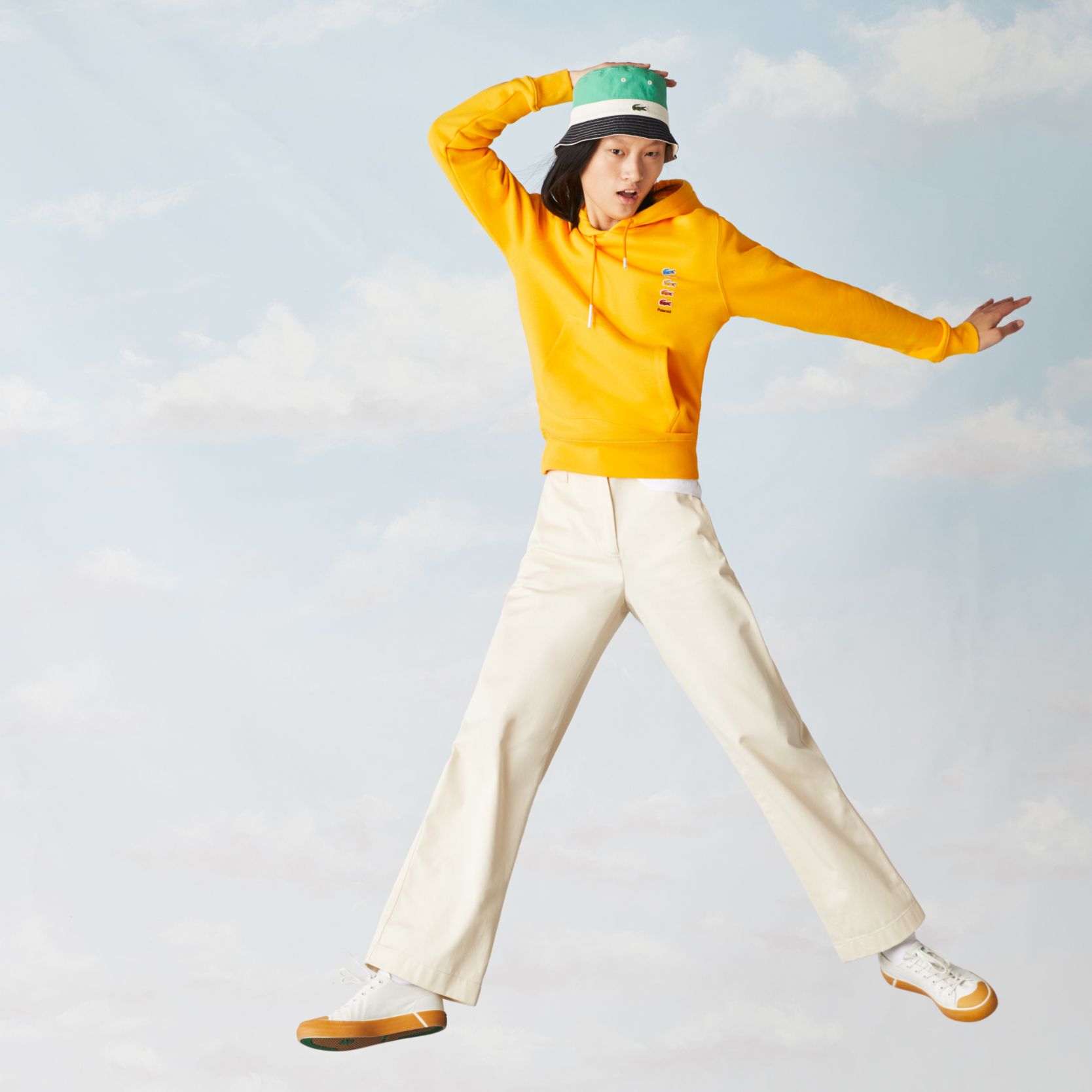 Толстовка Lacoste POLAROID , цвет желтый, для мужчин Толстовка Lacoste POLAROID , цвет желтый, для мужчин