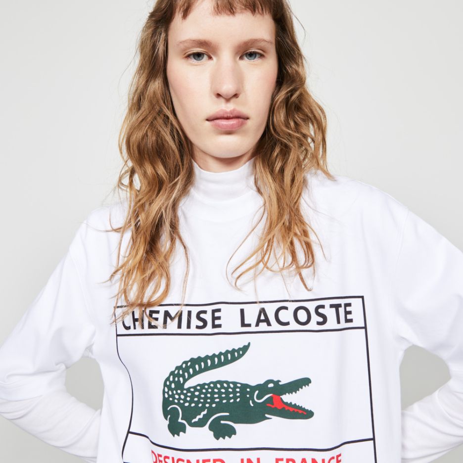 Футболка Lacoste Fashion Show , цвет белый, для мужчин Футболка Lacoste Fashion Show , цвет белый, для мужчин