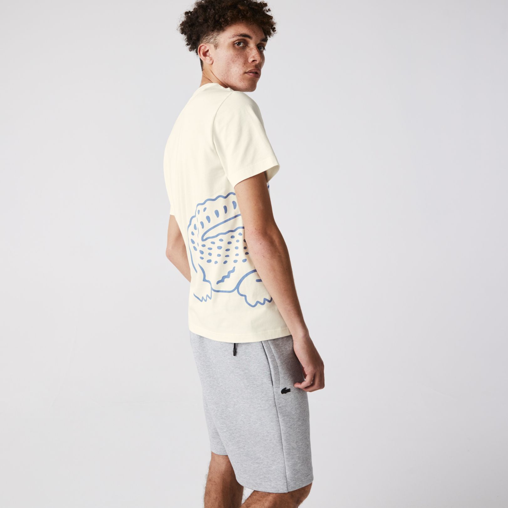 Футболка Lacoste , цвет белый, для мужчин Футболка Lacoste , цвет белый, для мужчин