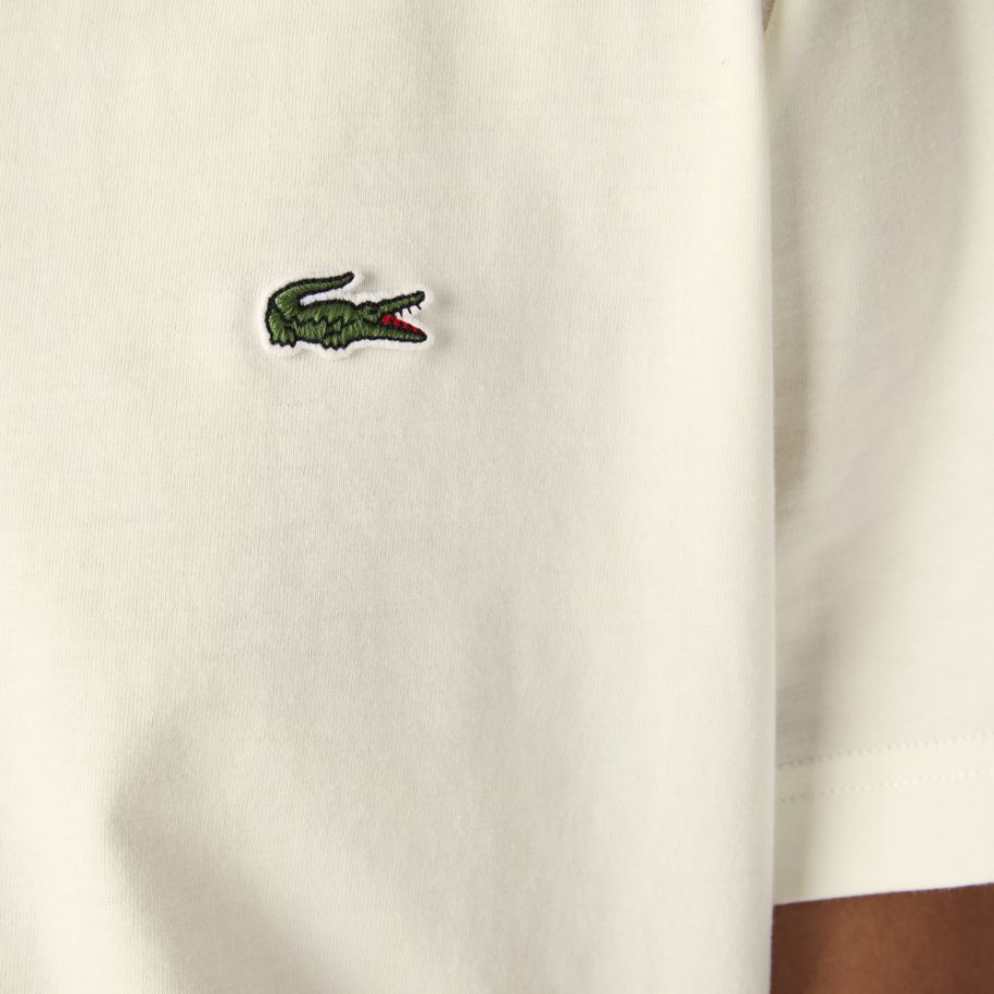 Футболка Lacoste , цвет белый, для мужчин Футболка Lacoste , цвет белый, для мужчин