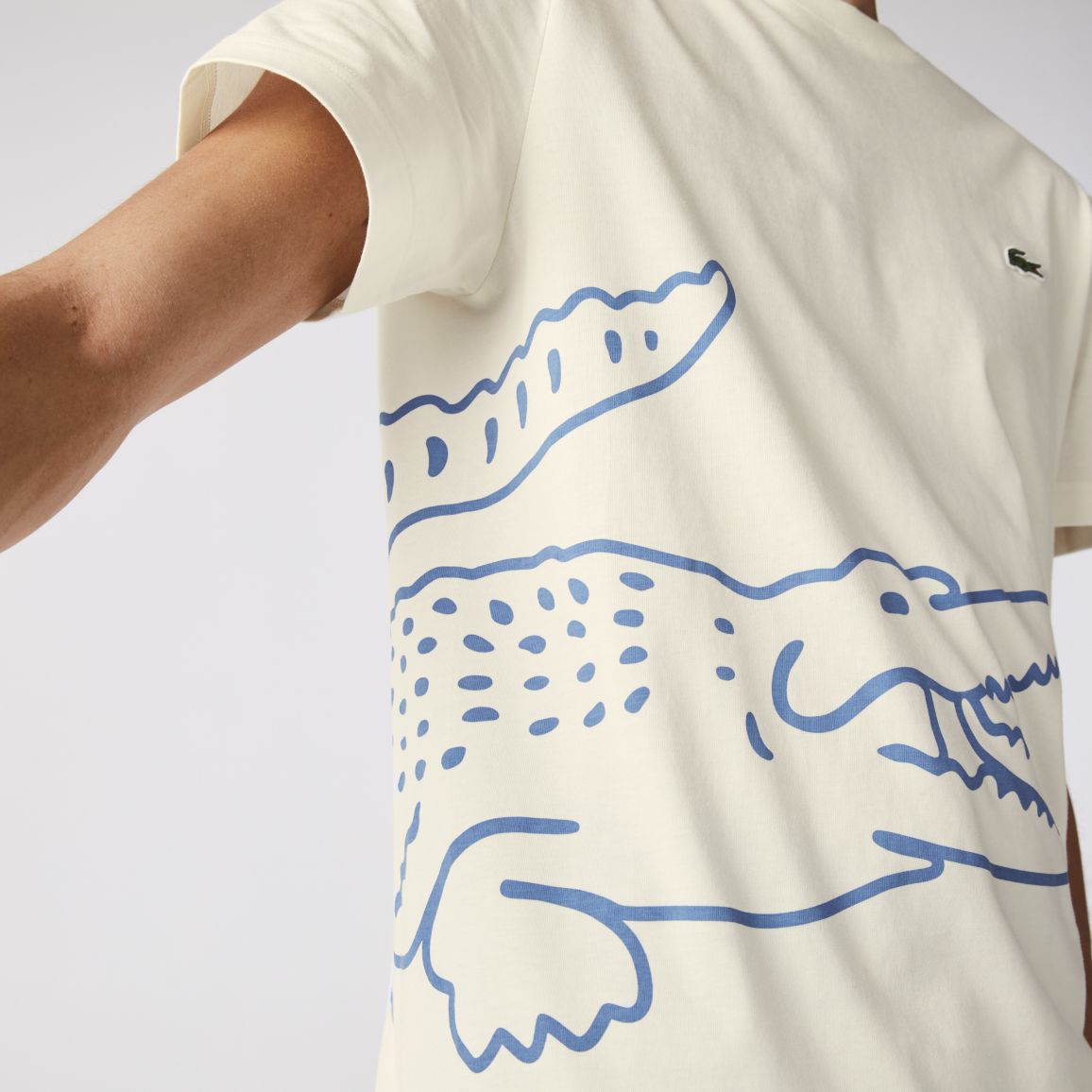 Футболка Lacoste , цвет белый, для мужчин Футболка Lacoste , цвет белый, для мужчин
