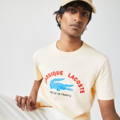 Футболка Lacoste , цвет бежевый, для мужчин