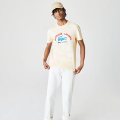 Футболка Lacoste , цвет бежевый, для мужчин